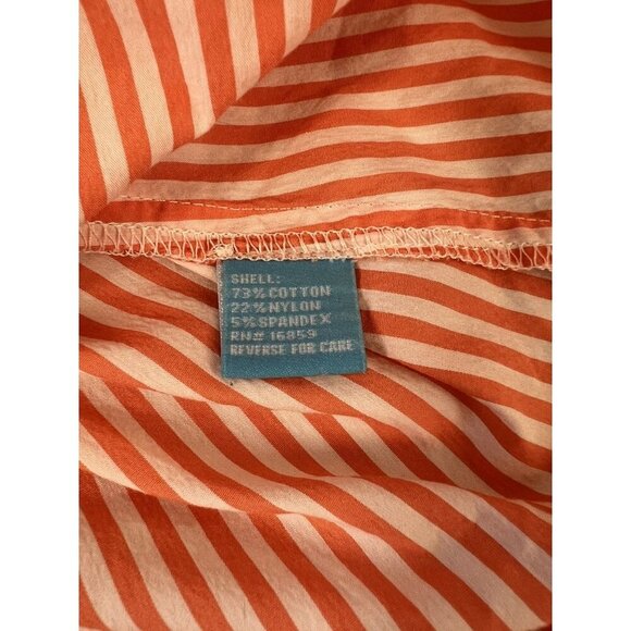 J McLaughlin Catalina Cloth Button Up Shirt XS Orange White Striped XS career - Picture 5 of 6